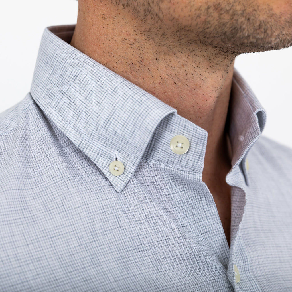 The Light Grey Heather Pennington Houndstooth Casual Shirt Casual Shirt- Ledbury