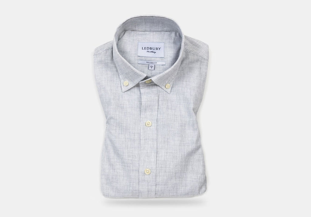The Light Grey Heather Pennington Houndstooth Casual Shirt Casual Shirt- Ledbury