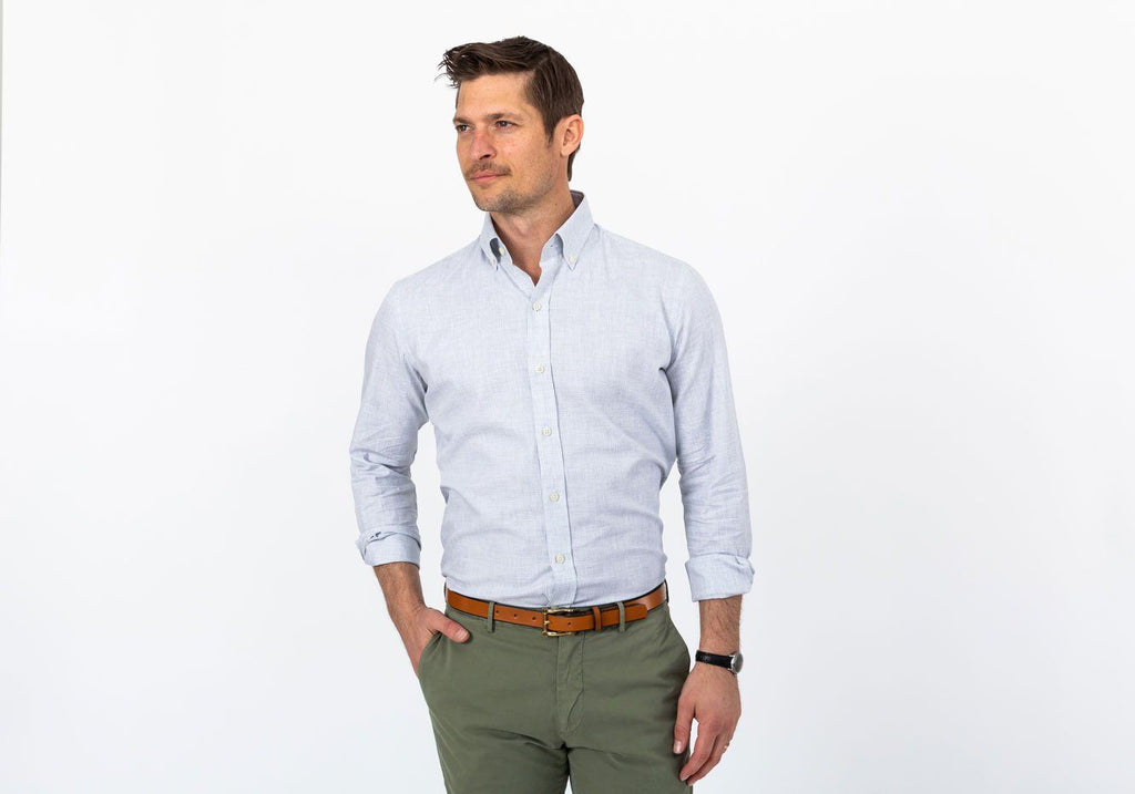 The Light Grey Heather Pennington Houndstooth Casual Shirt Casual Shirt- Ledbury