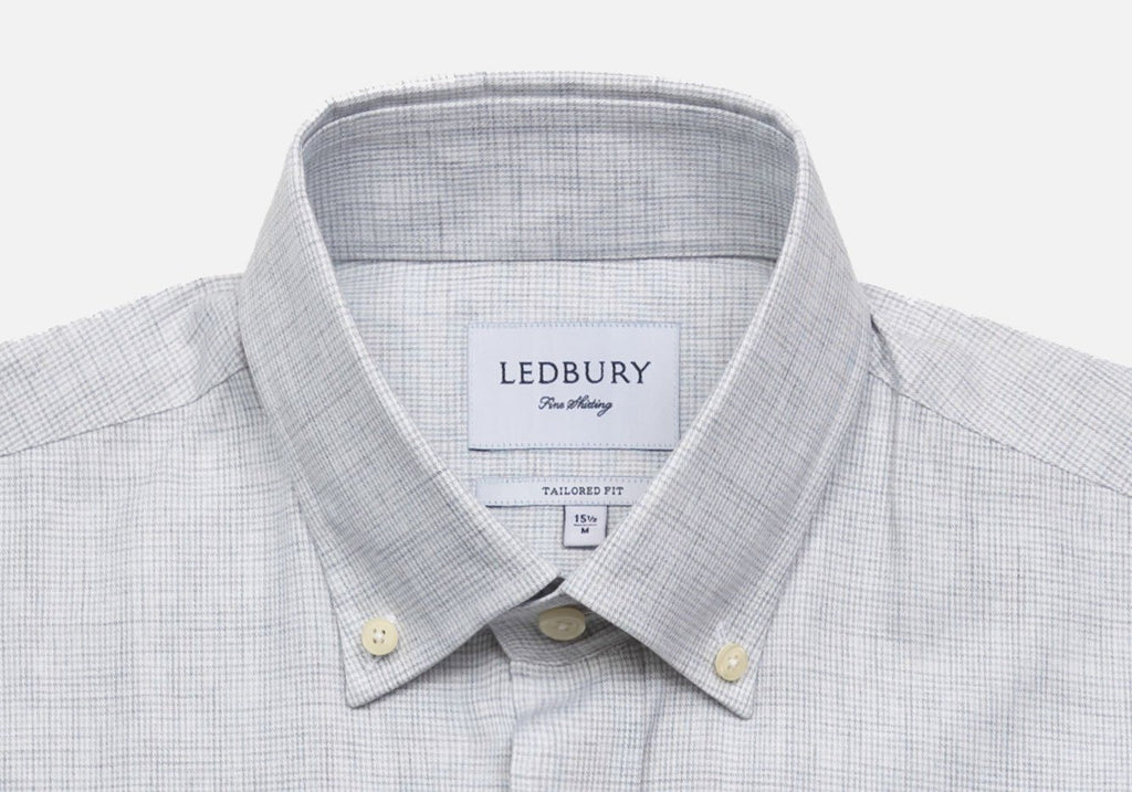 The Light Grey Heather Pennington Houndstooth Casual Shirt Casual Shirt- Ledbury