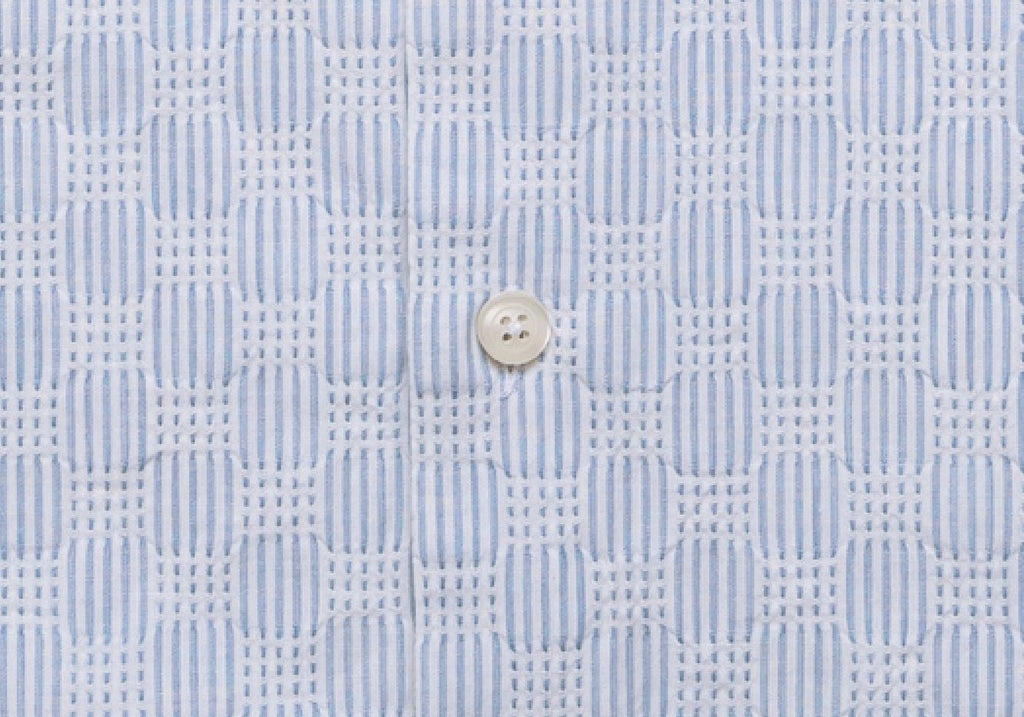 The Blue Short Sleeve Tamarack Stripe Casual Shirt Short Sleeve- Ledbury