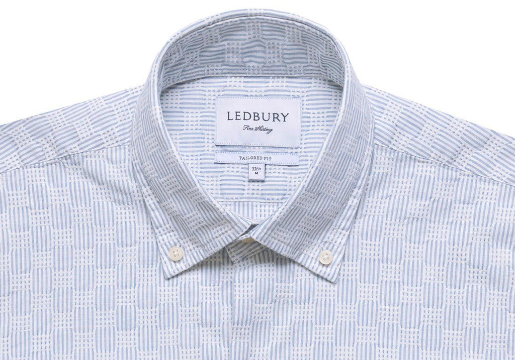 The Blue Short Sleeve Tamarack Stripe Casual Shirt Short Sleeve- Ledbury