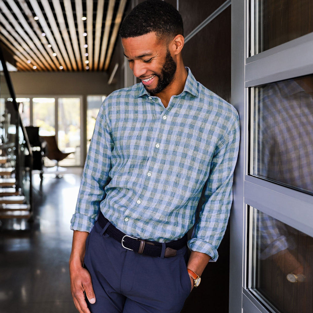 The Fern Marion Linen Gingham Casual Shirt Casual Shirt- Ledbury