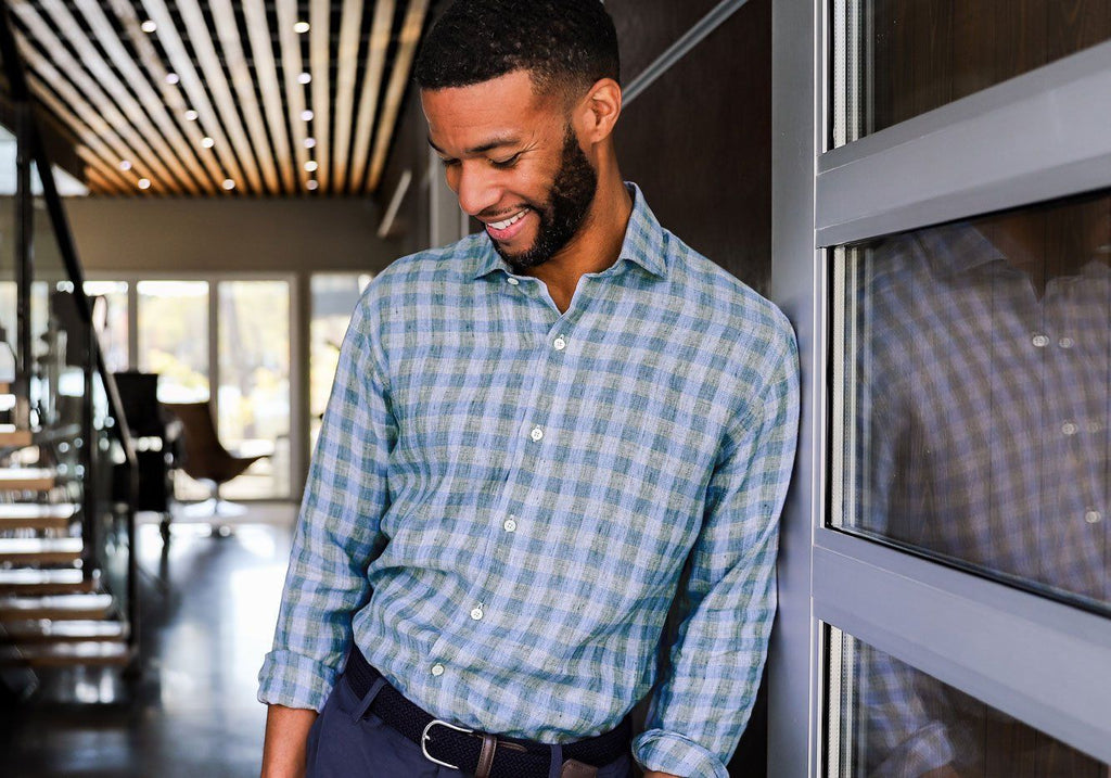 The Fern Marion Linen Gingham Casual Shirt Casual Shirt- Ledbury