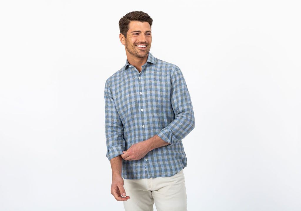 The Fern Marion Linen Gingham Casual Shirt Casual Shirt- Ledbury