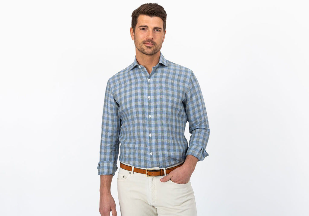 The Fern Marion Linen Gingham Casual Shirt Casual Shirt- Ledbury