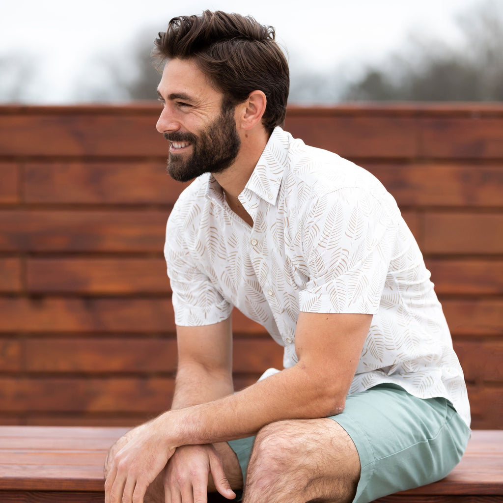 The Ivory Short Sleeve Knollwood Print Casual Shirt Short Sleeve- Ledbury