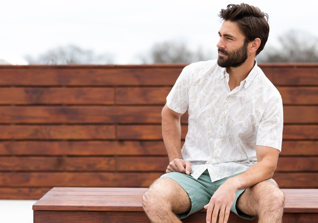 The Ivory Short Sleeve Knollwood Print Casual Shirt Short Sleeve- Ledbury