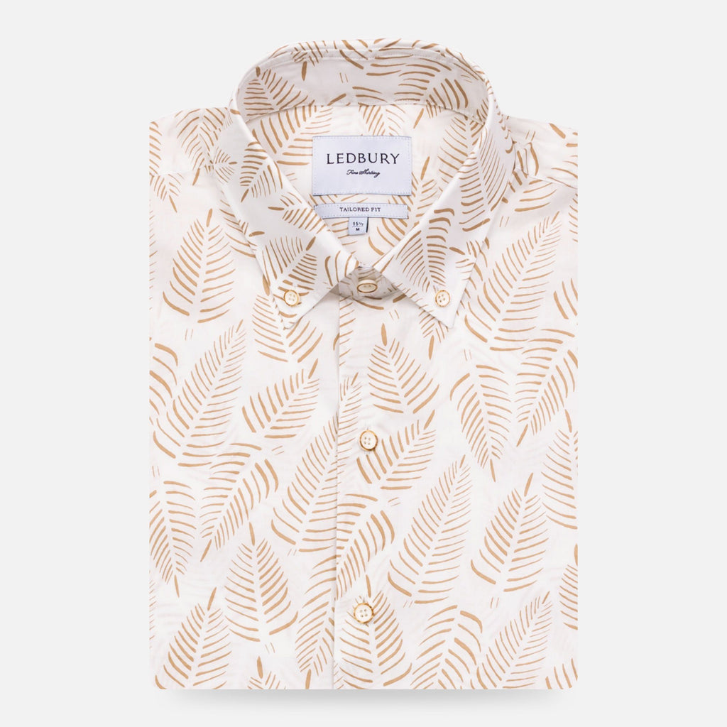 The Ivory Short Sleeve Knollwood Print Casual Shirt Short Sleeve- Ledbury