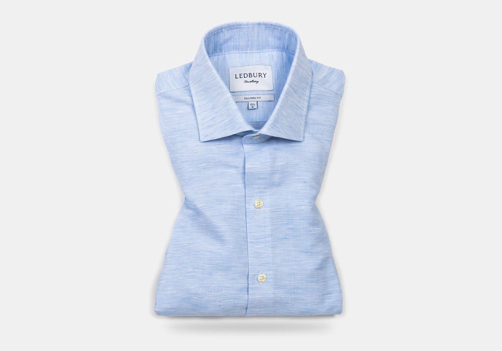 The Blue Edmundton Cotton Linen Casual Shirt Casual Shirt- Ledbury
