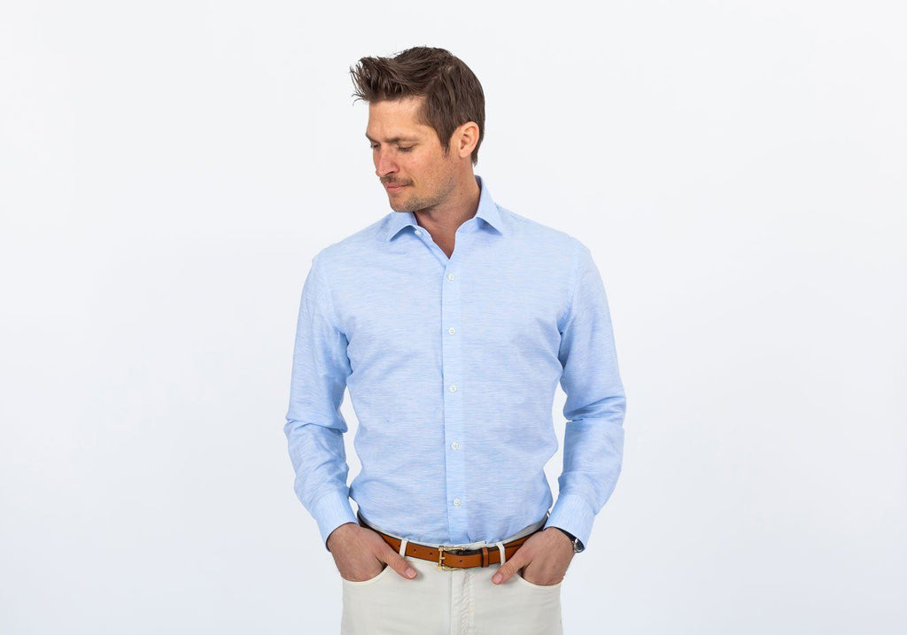 The Blue Edmundton Cotton Linen Casual Shirt Casual Shirt- Ledbury