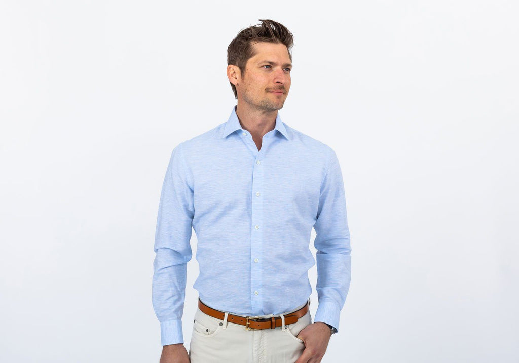 The Blue Edmundton Cotton Linen Casual Shirt Casual Shirt- Ledbury