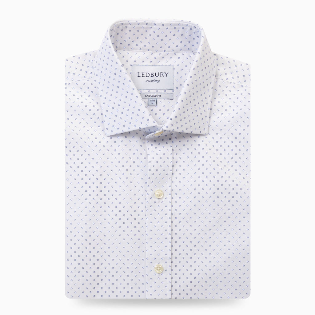 The White Decland Dot Print Casual Shirt Dress Shirt- Ledbury