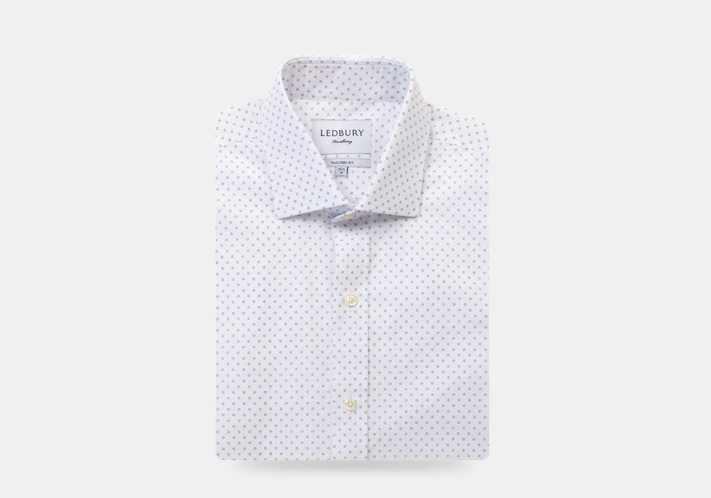 The White Decland Dot Print Casual Shirt Dress Shirt- Ledbury