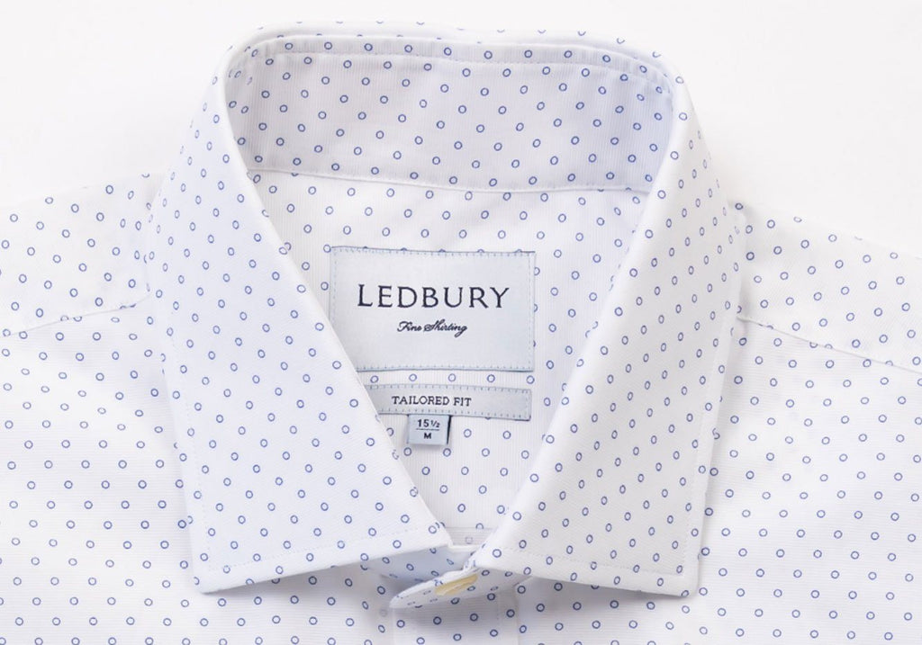 The White Decland Dot Print Casual Shirt Dress Shirt- Ledbury