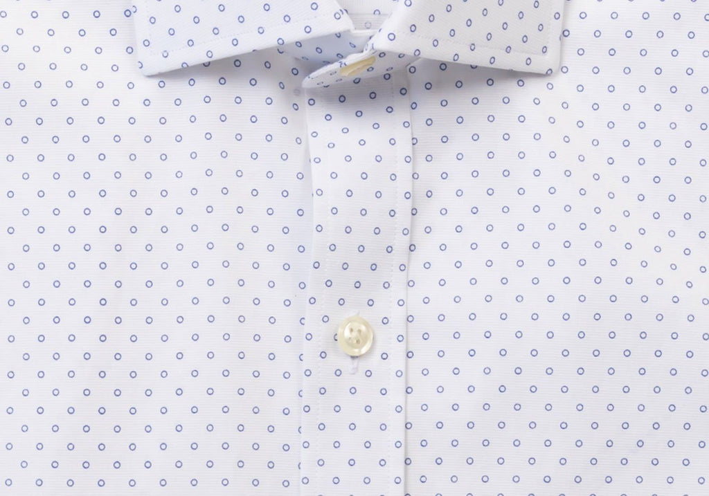 The White Decland Dot Print Casual Shirt Dress Shirt- Ledbury