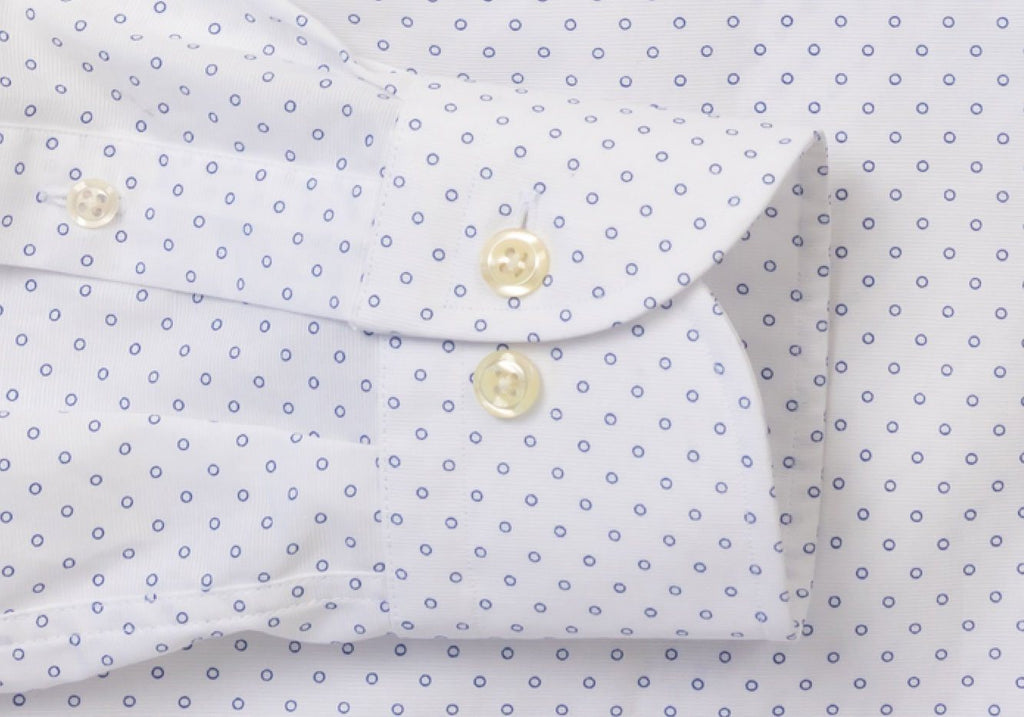 The White Decland Dot Print Casual Shirt Dress Shirt- Ledbury