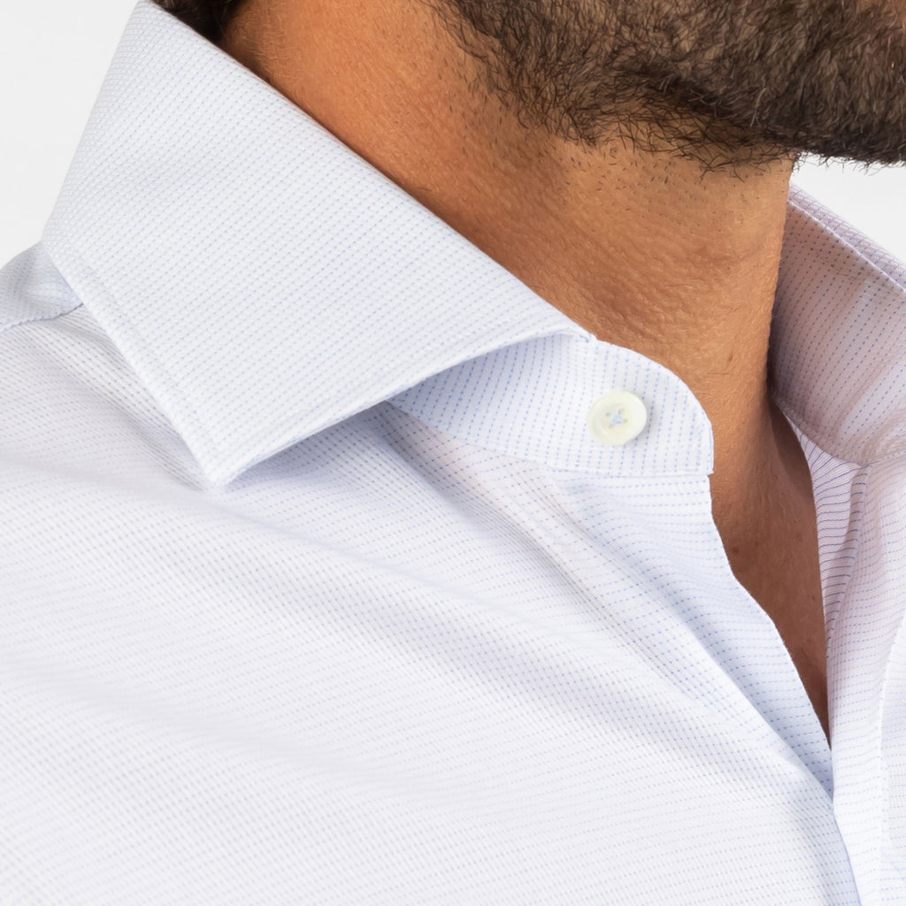 The Light Blue Glenmont Dobby Dot Dress Shirt Dress Shirt- Ledbury