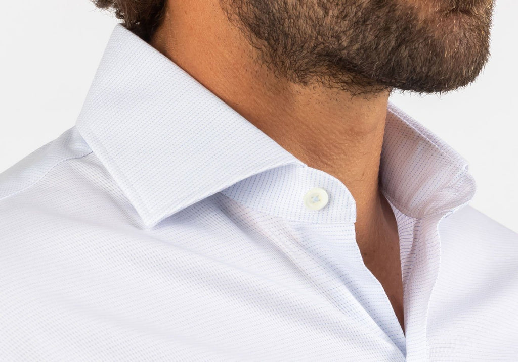 The Light Blue Glenmont Dobby Dot Dress Shirt Dress Shirt- Ledbury