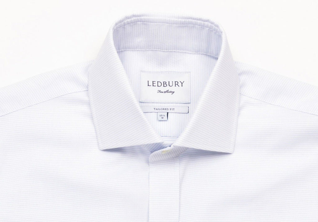 The Light Blue Glenmont Dobby Dot Dress Shirt Dress Shirt- Ledbury