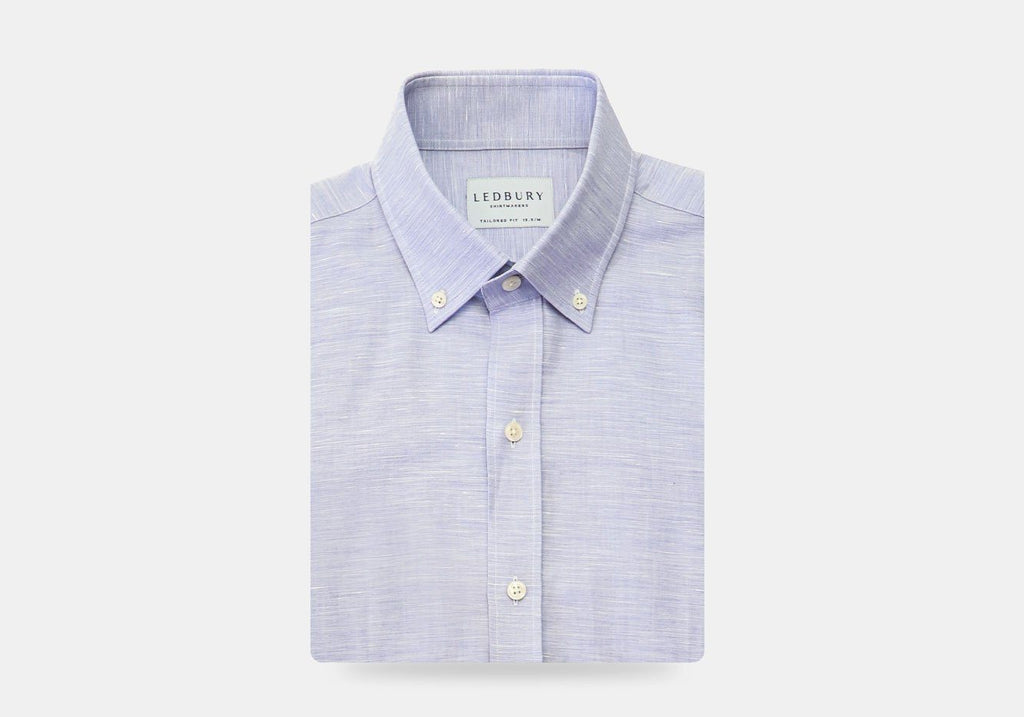 The Light Blue Heather Lanvale Cotton Linen Casual Shirt Casual Shirt- Ledbury