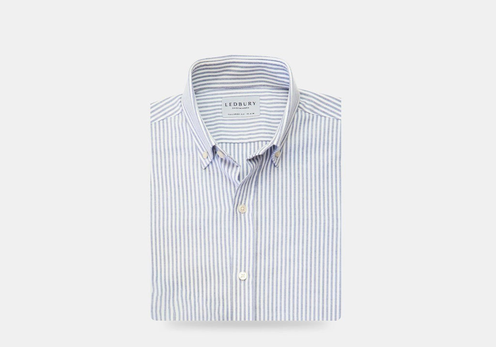 The Dark Blue Gannon Stripe Casual Shirt Casual Shirt- Ledbury