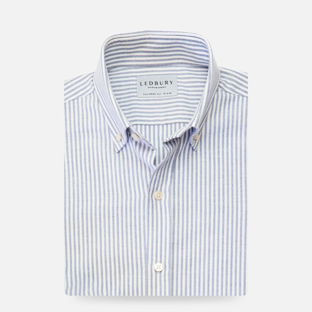 The Dark Blue Gannon Stripe Casual Shirt Casual Shirt- Ledbury