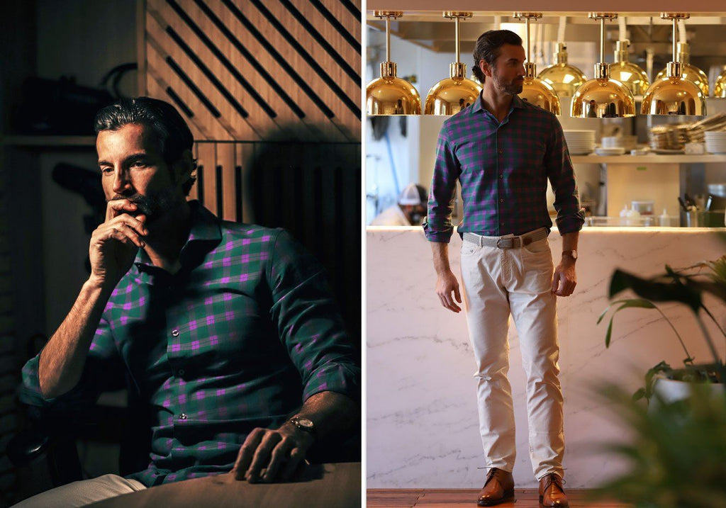 The Green Graves Performance Plaid Casual Shirt Casual Shirt- Ledbury