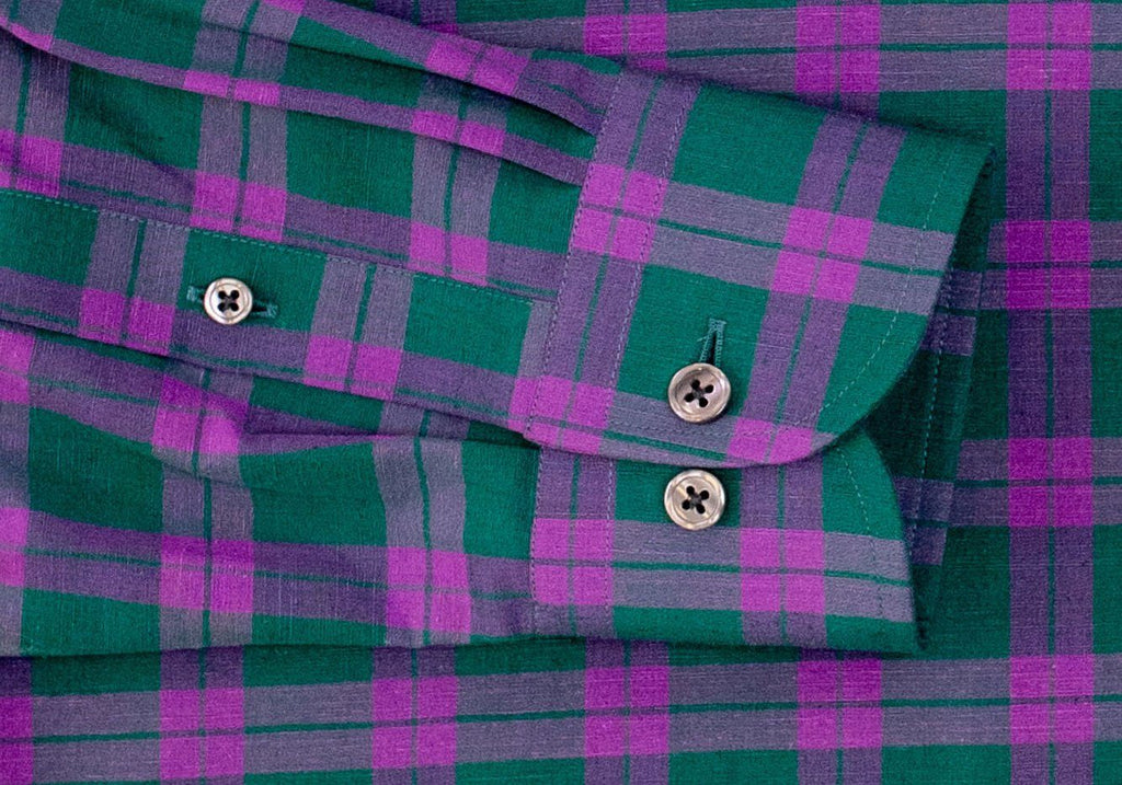 The Green Graves Performance Plaid Casual Shirt Casual Shirt- Ledbury