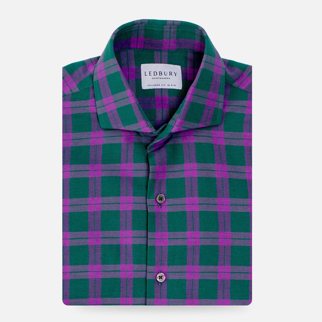 The Green Graves Performance Plaid Casual Shirt Casual Shirt- Ledbury