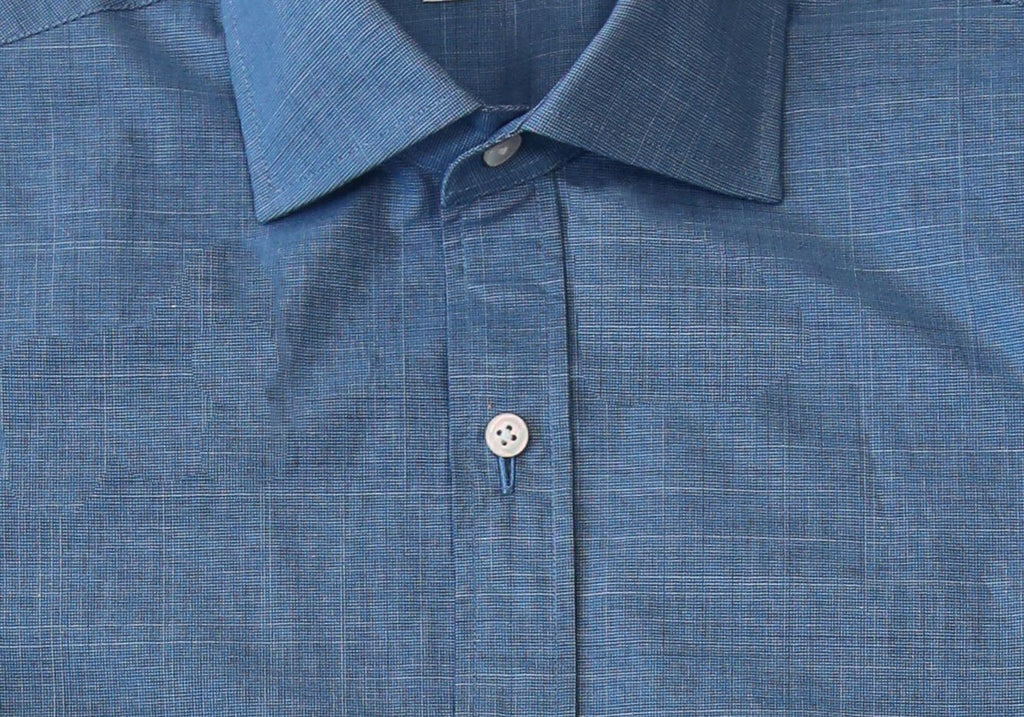 The Navy Dorado Micro Houndstooth Dress Shirt Dress Shirt- Ledbury