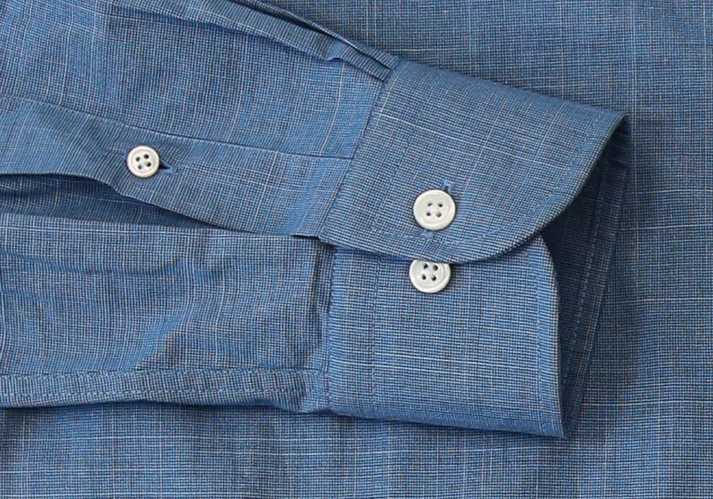 The Navy Dorado Micro Houndstooth Dress Shirt Dress Shirt- Ledbury