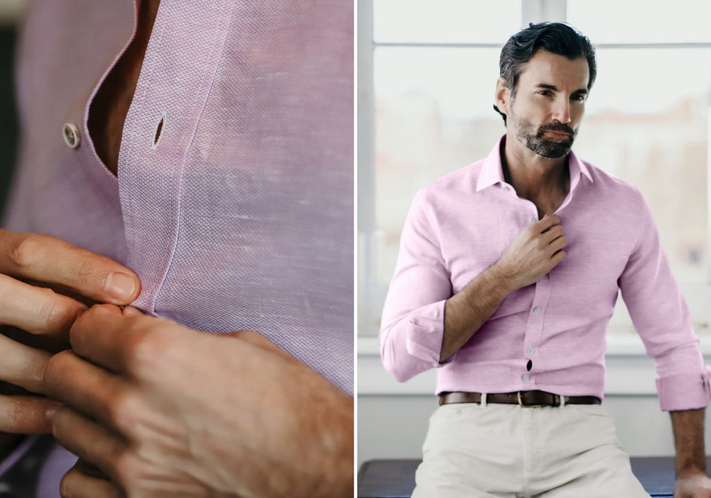 The Pink Clevenger Cotton Linen Casual Shirt Casual Shirt- Ledbury