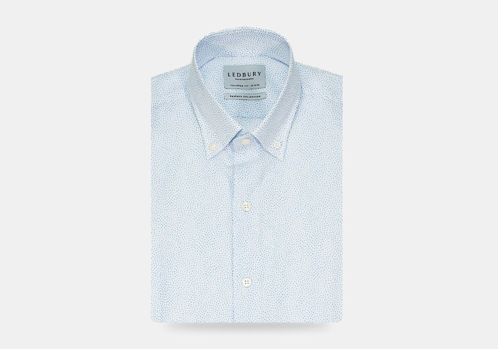 The White Short Sleeve Buchard Print Casual Shirt Short Sleeve- Ledbury