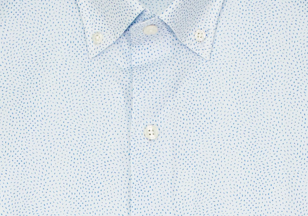 The White Short Sleeve Buchard Print Casual Shirt Short Sleeve- Ledbury