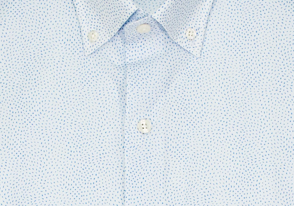 The White Short Sleeve Buchard Print Casual Shirt Short Sleeve- Ledbury