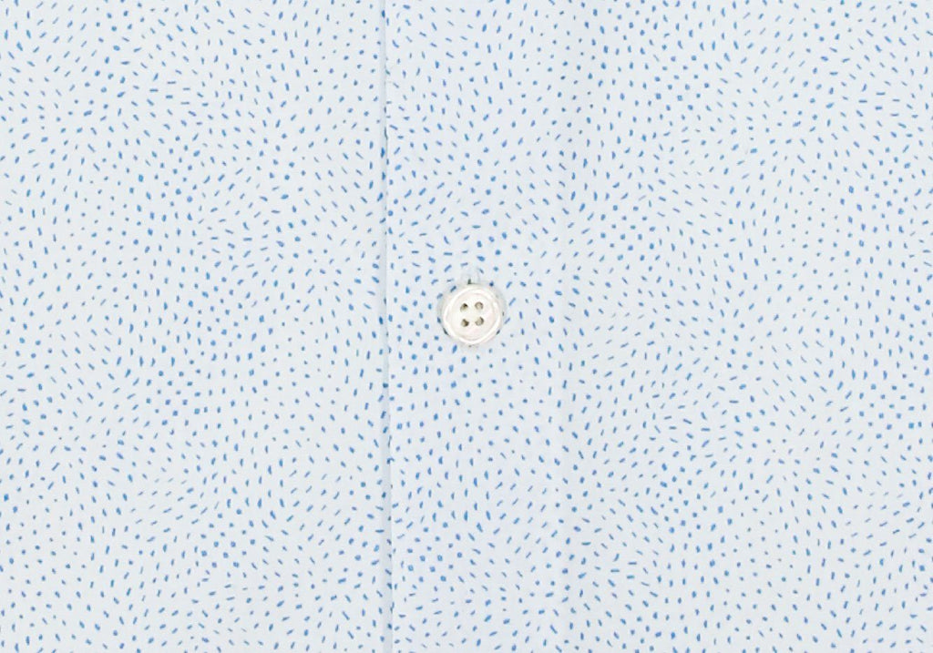 The White Short Sleeve Buchard Print Casual Shirt Short Sleeve- Ledbury