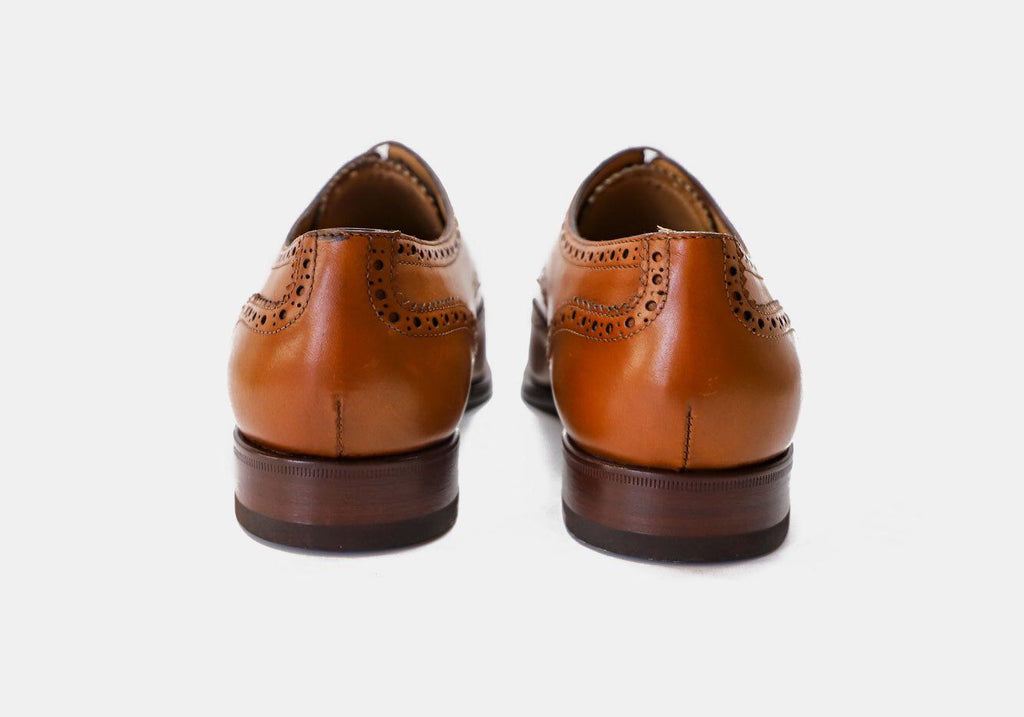 Tangier Dark Cognac Balfort Leather Wingtip Footwear- Ledbury