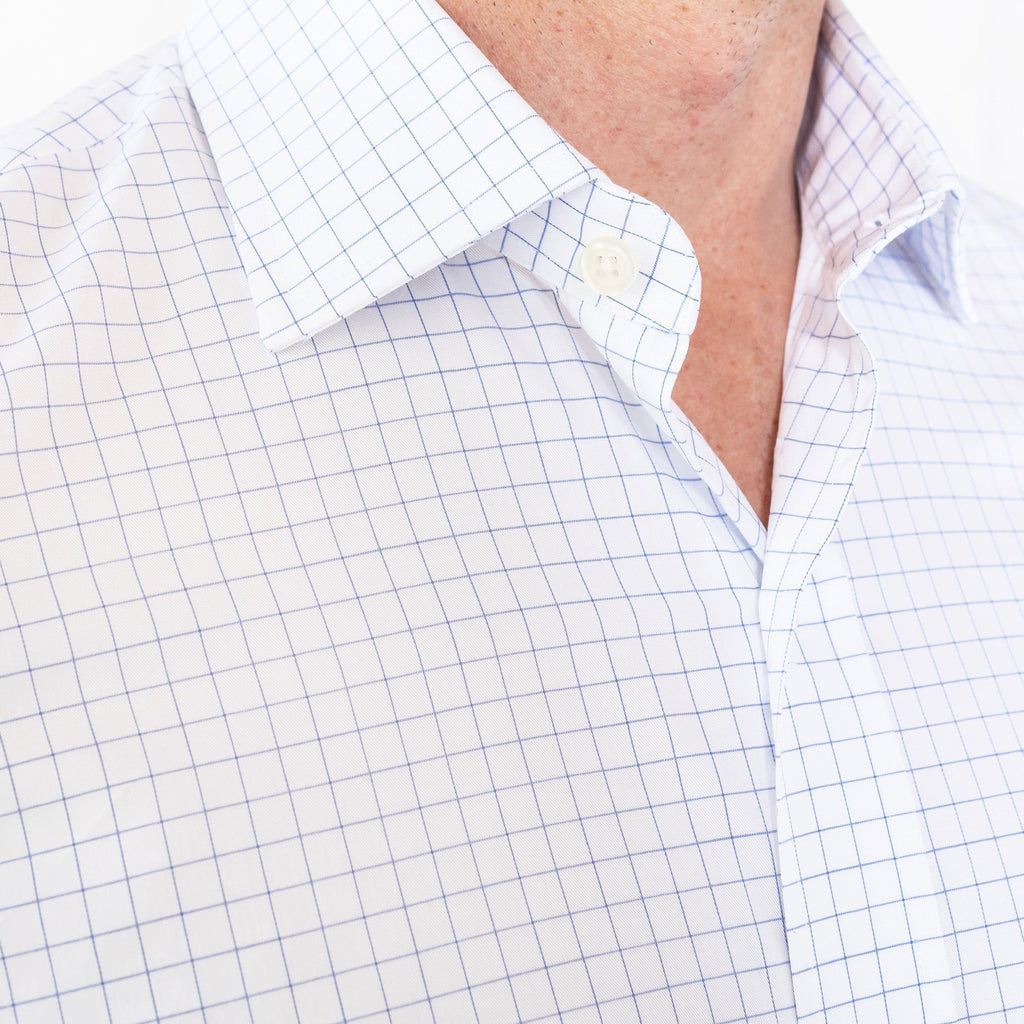 The Blue Carrington Windowpane Dress Shirt Dress Shirt- Ledbury