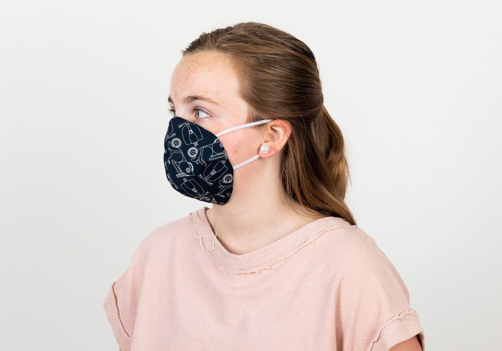 The Children’s Scooter Print 2-Layer Cone Shape Mask Mask- Ledbury