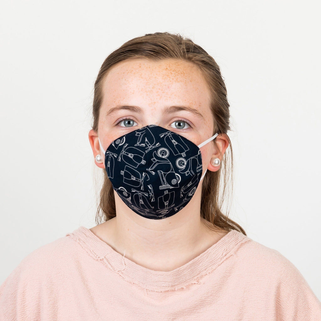 The Children’s Scooter Print 2-Layer Cone Shape Mask Mask- Ledbury