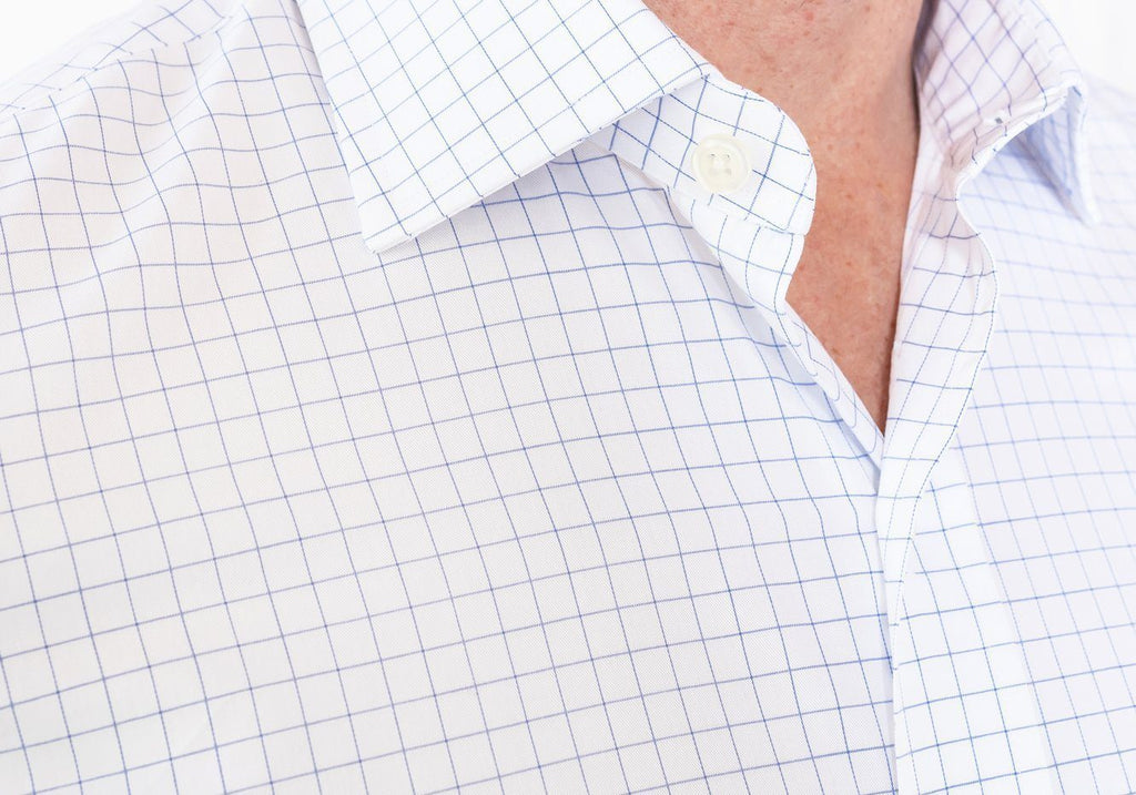 The Blue Carrington Windowpane Dress Shirt Dress Shirt- Ledbury