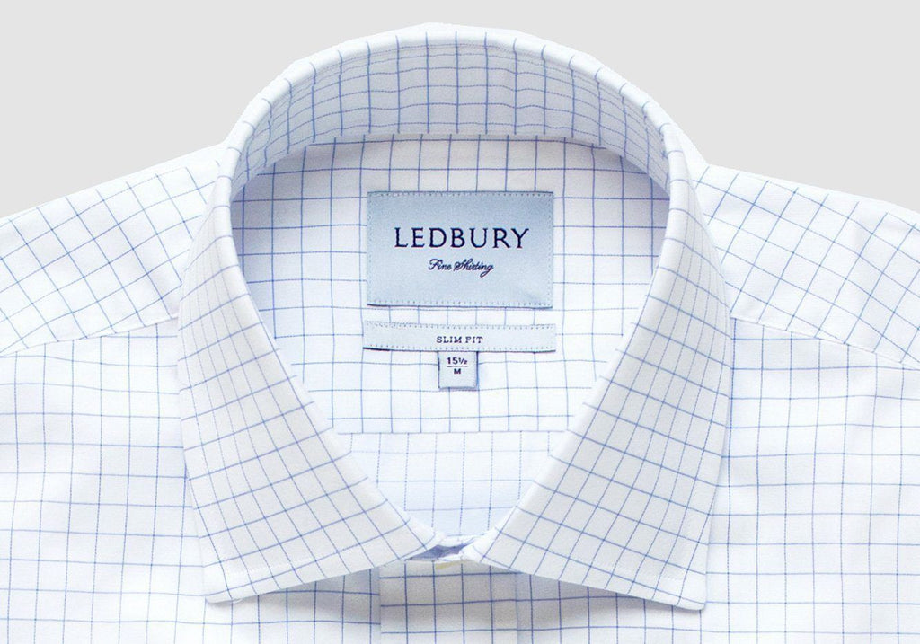 The Blue Carrington Windowpane Dress Shirt Dress Shirt- Ledbury