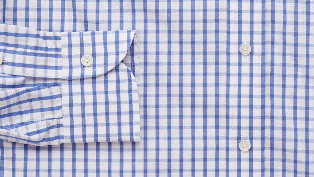 The Blue Urbana Box Check Dress Shirt Dress Shirt- Ledbury