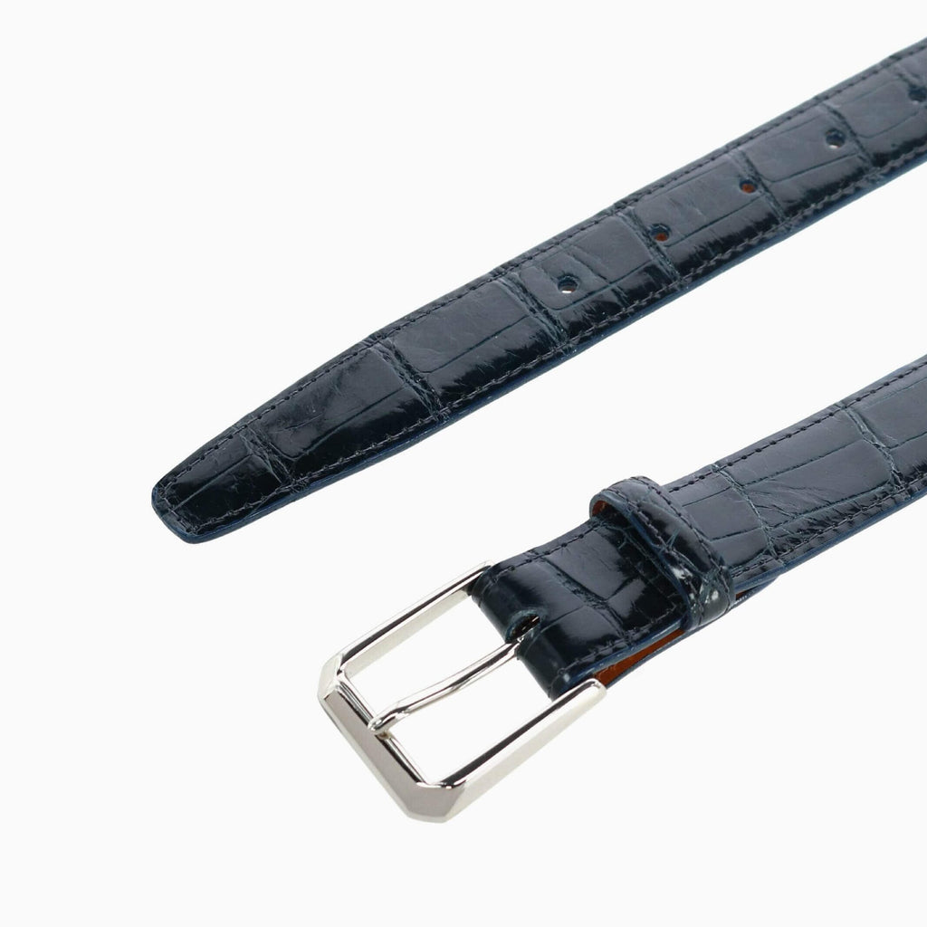 Trafalgar Navy Genuine Glazed Alligator Belt Belt- Ledbury