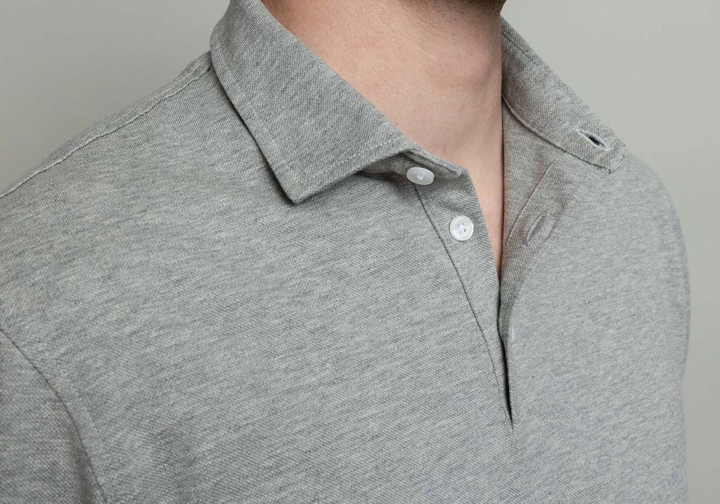 The Grey Heather Gardner Cotton Pique Custom Polo Custom Polo- Ledbury