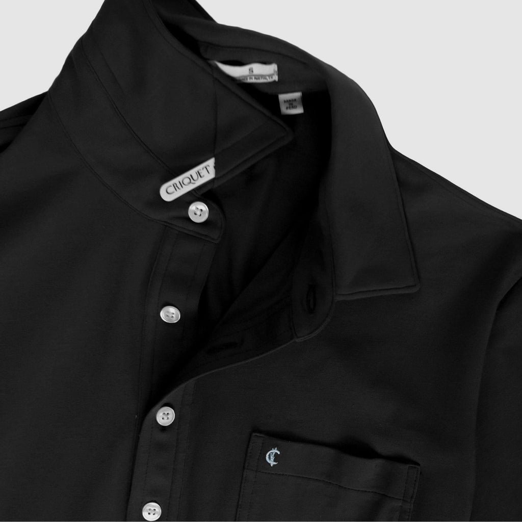 Criquet Black Top Top-Shelf Players Shirt Polo- Ledbury