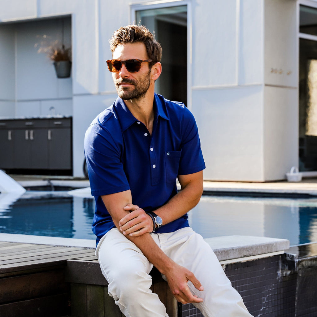 Criquet Navy Blue Top-Shelf Players Shirt Polo- Ledbury