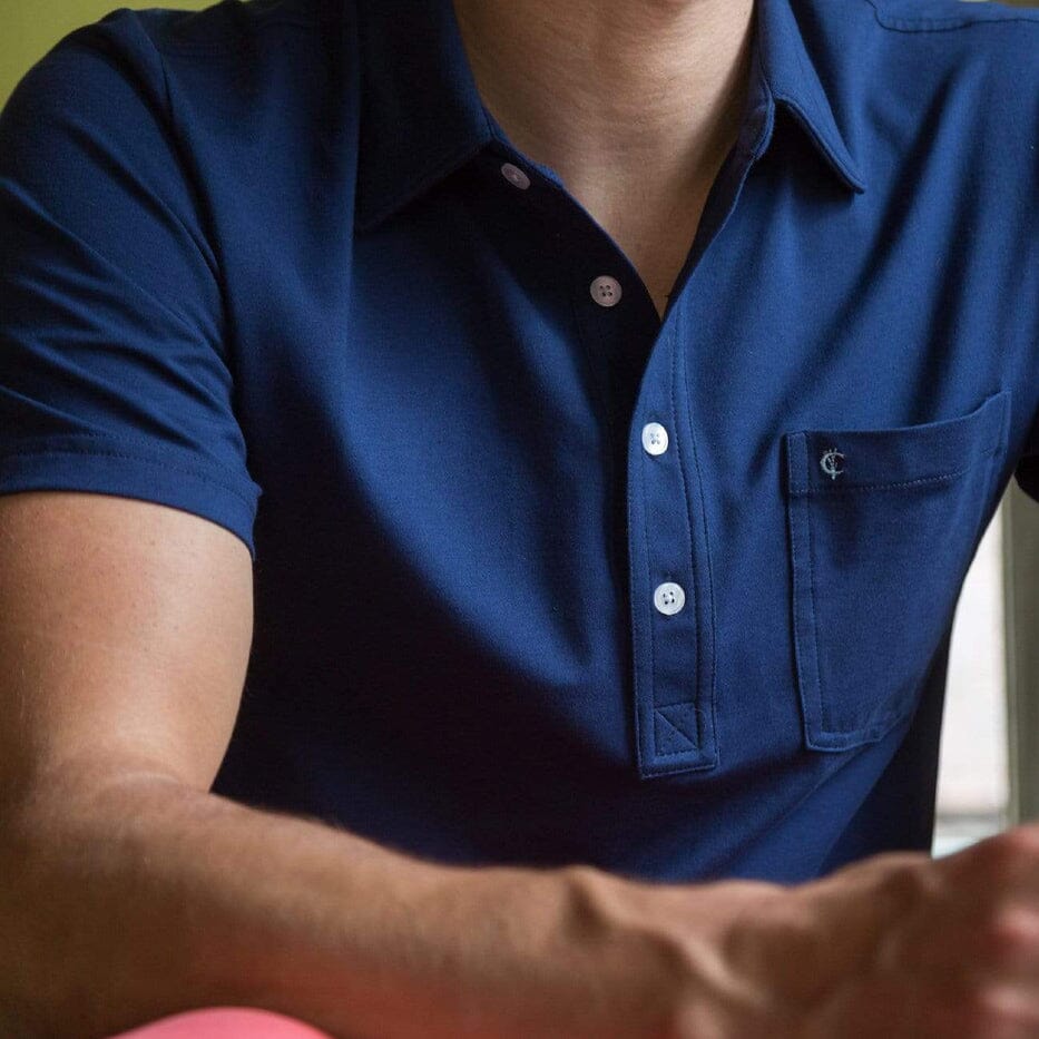 Criquet Navy Blue Top-Shelf Players Shirt Polo- Ledbury