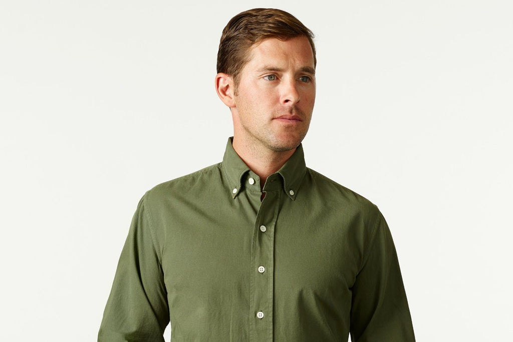 The Dark Olive Barrington Gabardine Casual Shirt- Ledbury